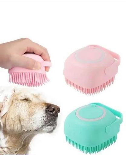 Tailnest 2-in-1 Silicone Pet Bath Brush with Shampoo Dispenser for Dogs & Cats