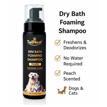 🐾 TailNest™ Dry Bath Foaming Shampoo (Peach)