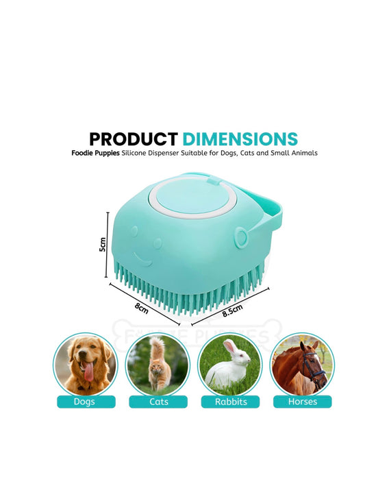 Tailnest 2-in-1 Silicone Pet Bath Brush with Shampoo Dispenser for Dogs & Cats