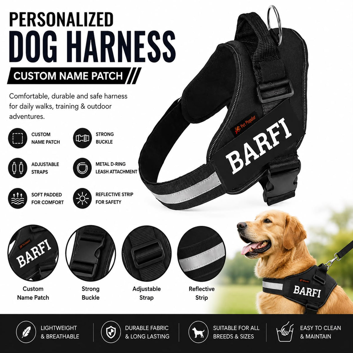 TaiLNest Premium Adjustable Dog Harness