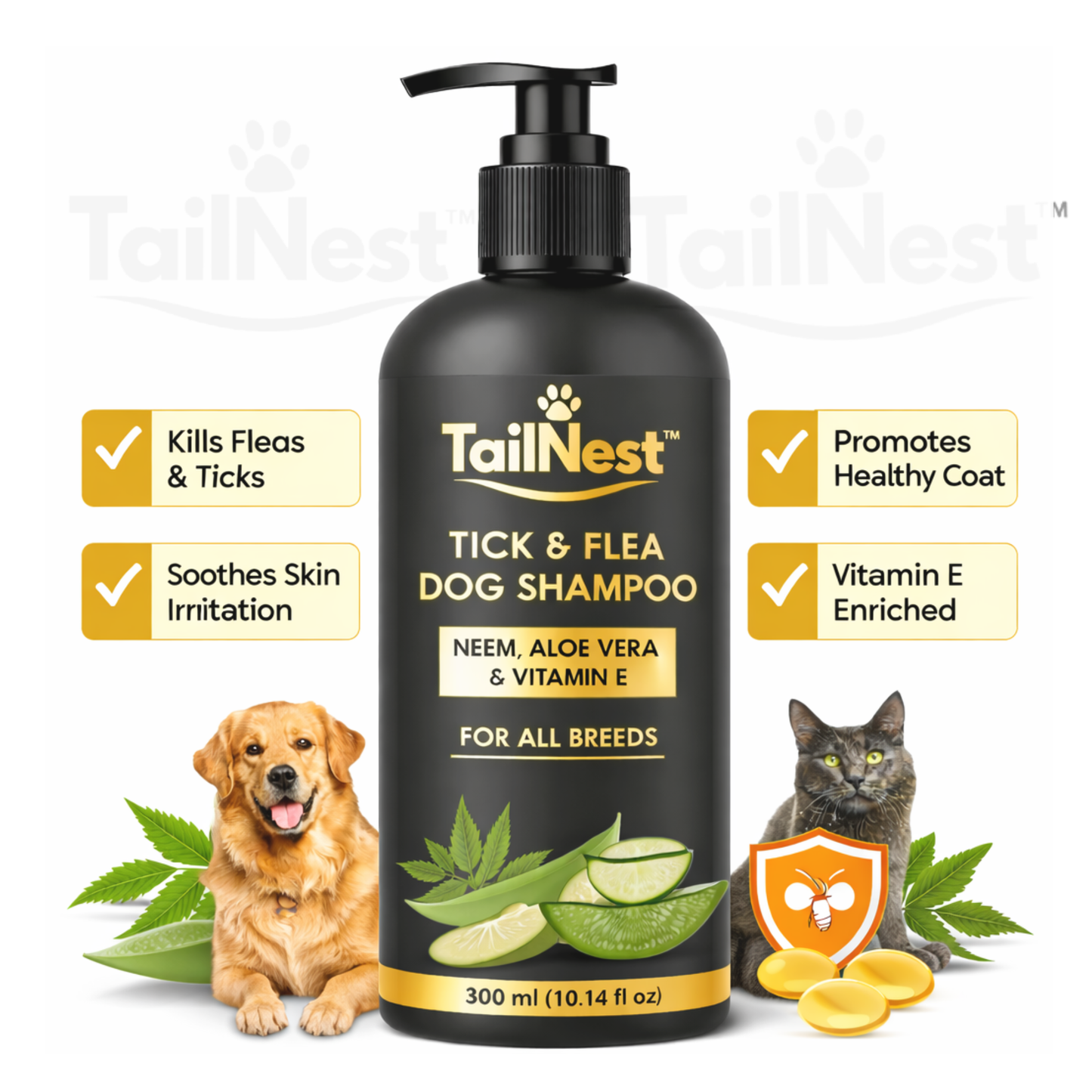 TailNest Herbal Neem & Aloe Pet Shampoo