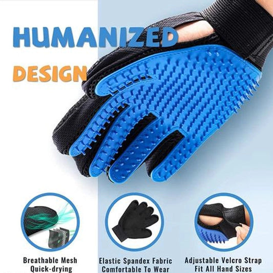 Tailnest Five Finger Pet Hair Remover Gloves (Multicolor) | Deshedding Grooming Gloves for Dogs & Cats | Gentle Fur Cleaning & Massage Tool