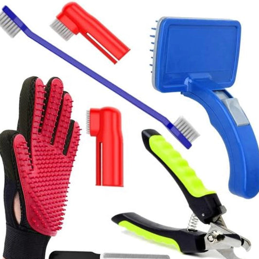 Tailnest 7-in-1 Pet Grooming Kit (Multicolor) | Complete Dog & Cat Grooming Set |